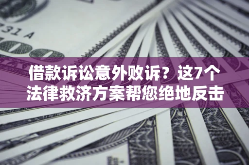 北京借款诉讼意外败诉？这7个法律救济方案帮您绝地反击！